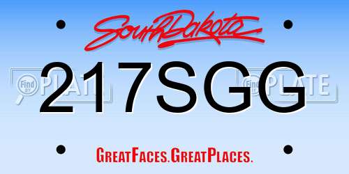 217SGG South Dakota License Plate