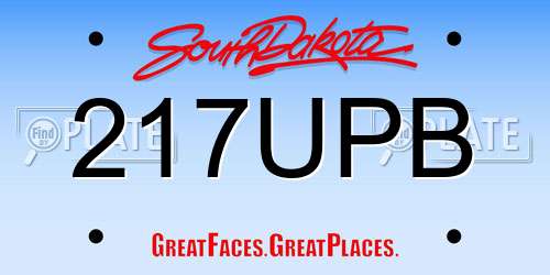 217UPB South Dakota License Plate
