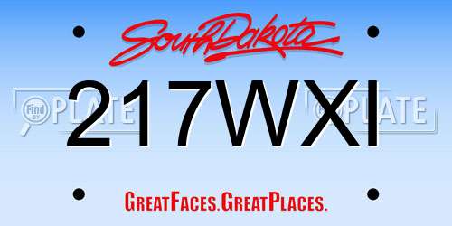 217WXI South Dakota License Plate