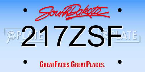 217ZSF South Dakota License Plate
