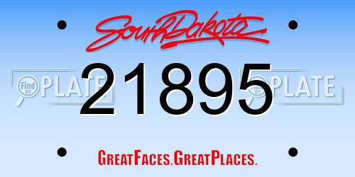 21895 South Dakota License Plate