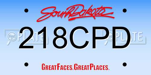 218CPD South Dakota License Plate