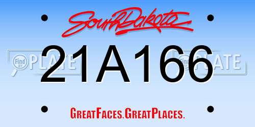 21A166 South Dakota License Plate