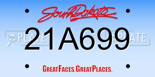 21A699 South Dakota License Plate