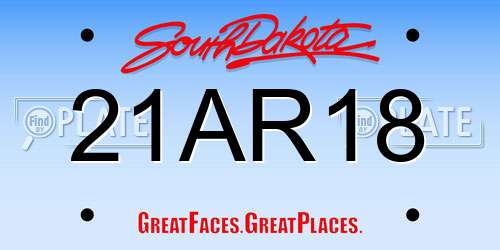 21AR18 South Dakota License Plate