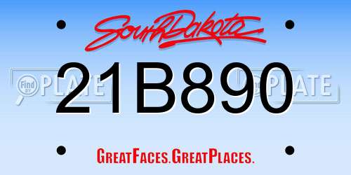 21B890 South Dakota License Plate