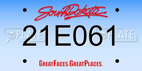 21E061 South Dakota License Plate