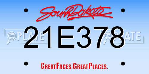 21E378 South Dakota License Plate