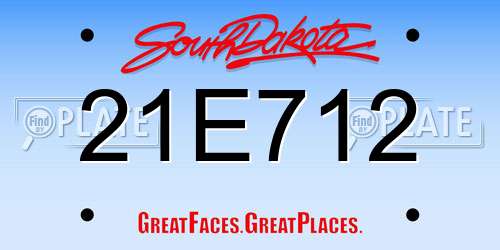 21E712 South Dakota License Plate