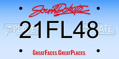 21FL48 South Dakota License Plate
