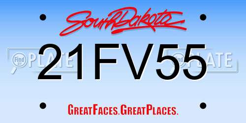 21FV55 South Dakota License Plate
