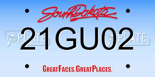 21GU02 South Dakota License Plate