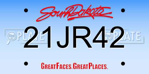 21JR42 South Dakota License Plate