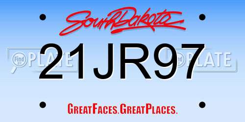 21JR97 South Dakota License Plate
