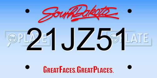 21JZ51 South Dakota License Plate