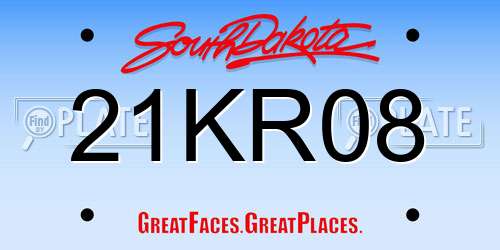 21KR08 South Dakota License Plate