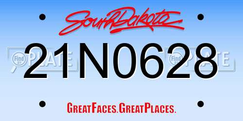 21N0628 South Dakota License Plate
