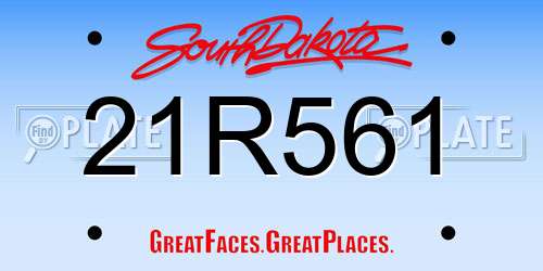 21R561 South Dakota License Plate