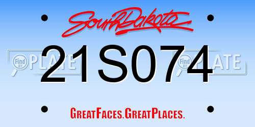 21S074 South Dakota License Plate