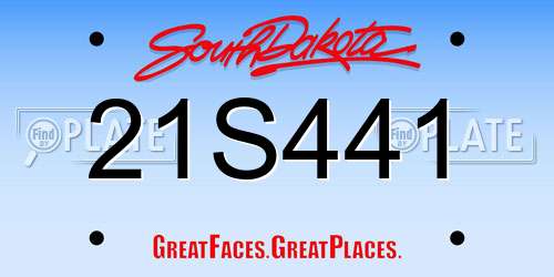 21S441 South Dakota License Plate