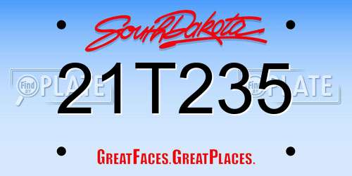 21T235 South Dakota License Plate