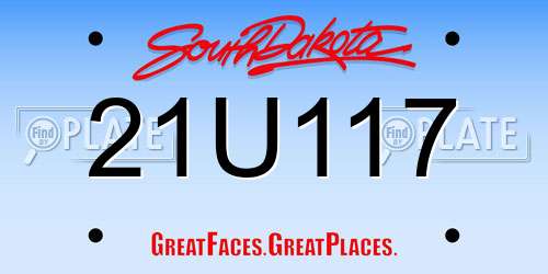 21U117 South Dakota License Plate