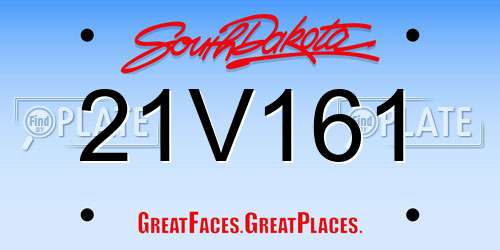 21V161 South Dakota License Plate