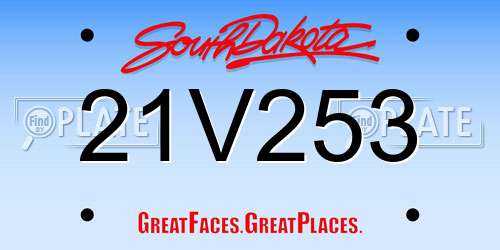 21V253 South Dakota License Plate