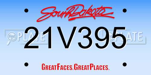 21V395 South Dakota License Plate
