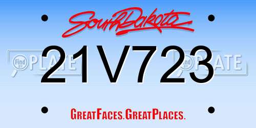 21V723 South Dakota License Plate
