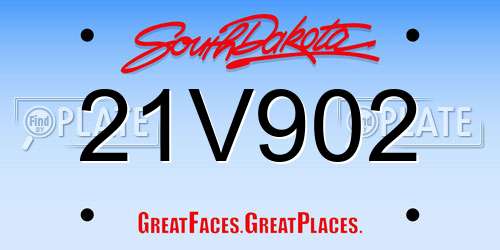 21V902 South Dakota License Plate