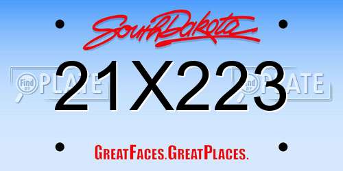 21X223 South Dakota License Plate