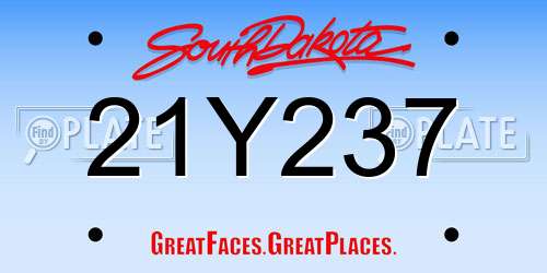 21Y237 South Dakota License Plate