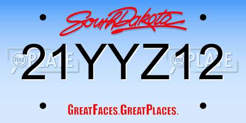 21YYZ12 South Dakota License Plate