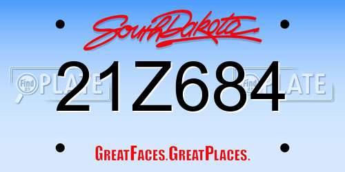 21Z684 South Dakota License Plate