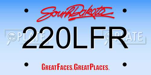 220LFR South Dakota License Plate