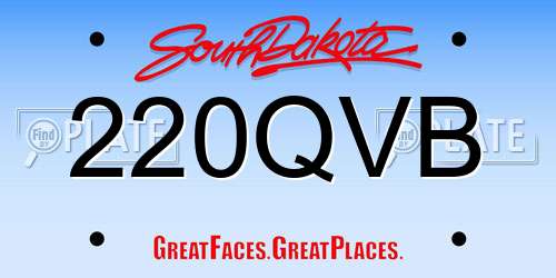 220QVB South Dakota License Plate