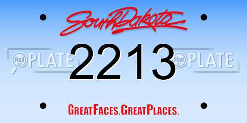 2213 South Dakota License Plate