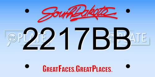 2217BB South Dakota License Plate