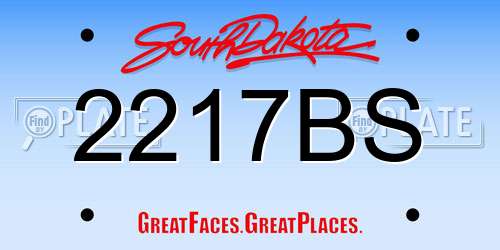 2217BS South Dakota License Plate