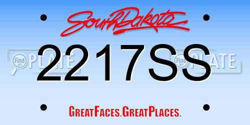 2217SS South Dakota License Plate