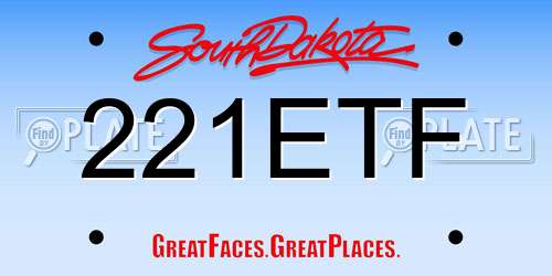 221ETF South Dakota License Plate
