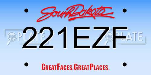 221EZF South Dakota License Plate