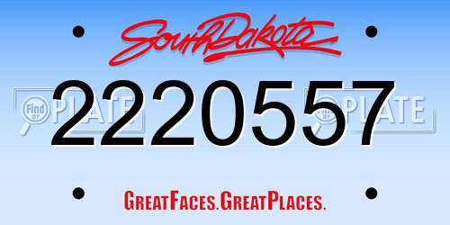 2220557 South Dakota License Plate