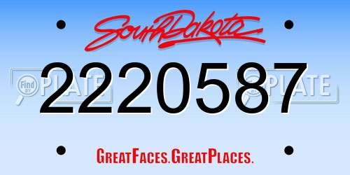 2220587 South Dakota License Plate