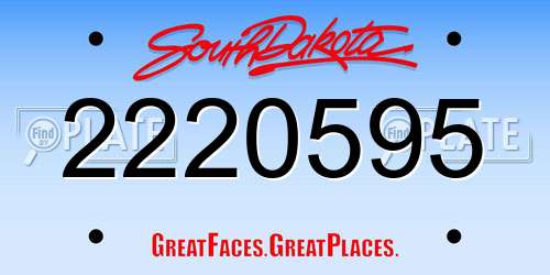2220595 South Dakota License Plate