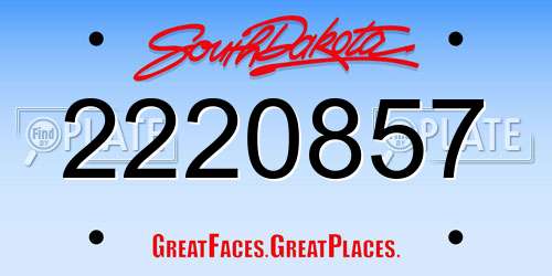 2220857 South Dakota License Plate
