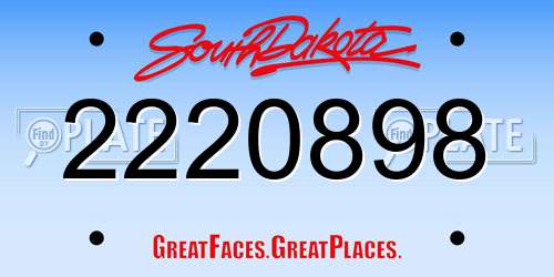 2220898 South Dakota License Plate