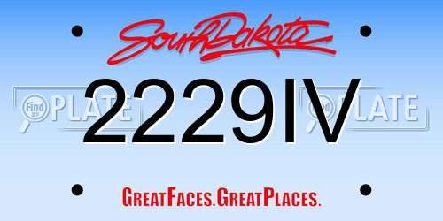 2229IV South Dakota License Plate