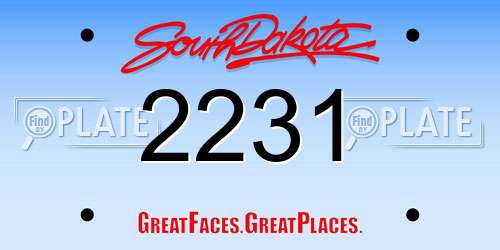 2231 South Dakota License Plate
